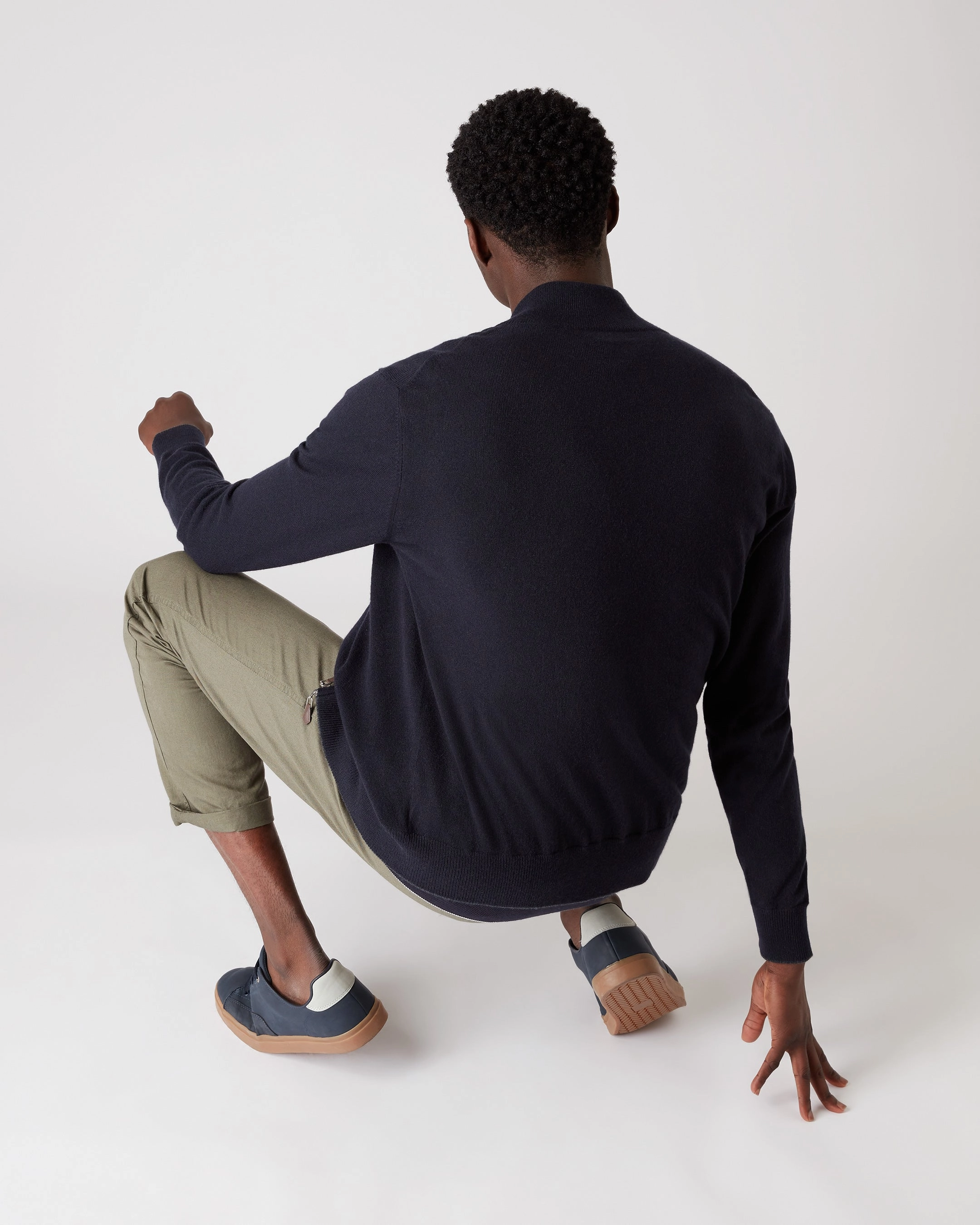 Daily Clearance Deal Dont Miss This Deal Men'S Knightsbridge Full Zip Cashmere Jumper Navy Blue