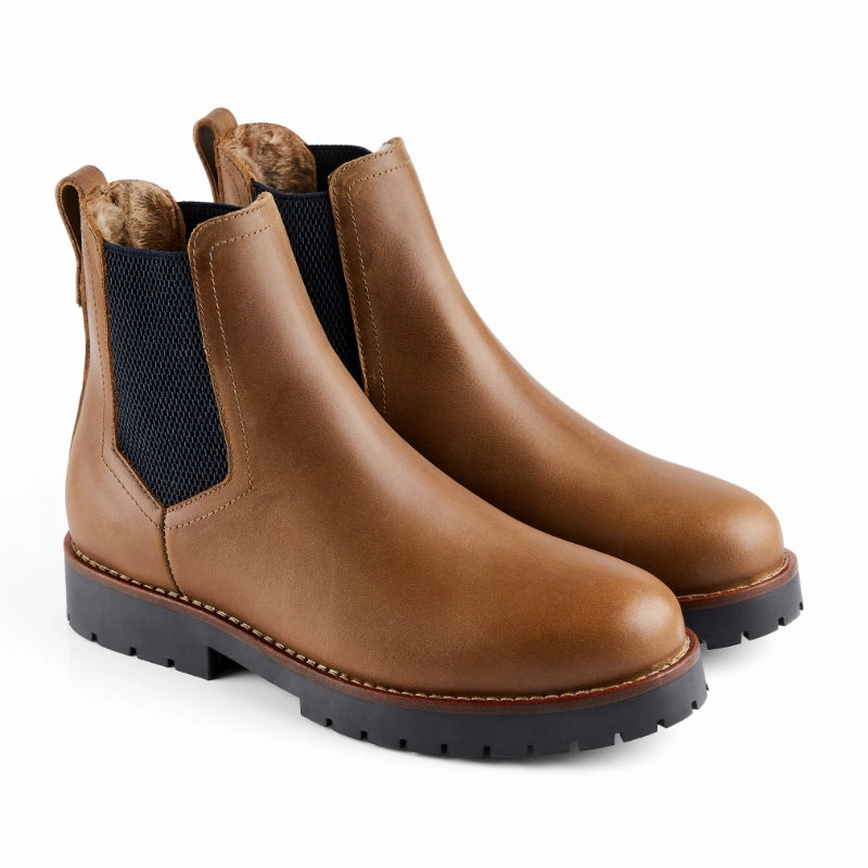 Clearance Event Limited Edition Offer Fairfax & Favor Boudica Fur-Lined Ladies Leather Boot - Oak