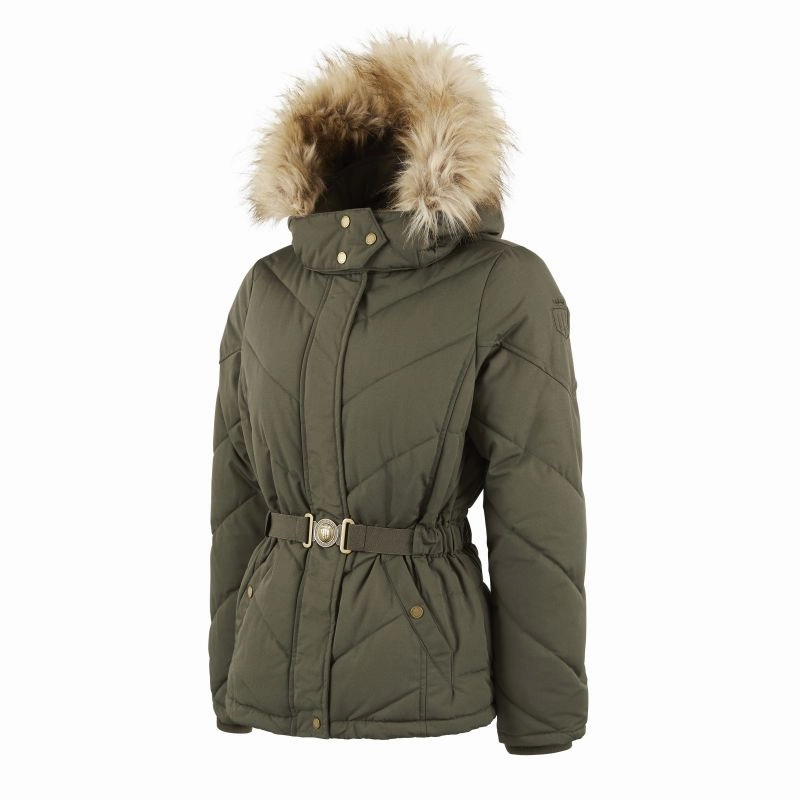 Fairfax & Favor Charlotte Padded Ladies Jacket - Khaki Shop Todays Picks Limited Edition Offer