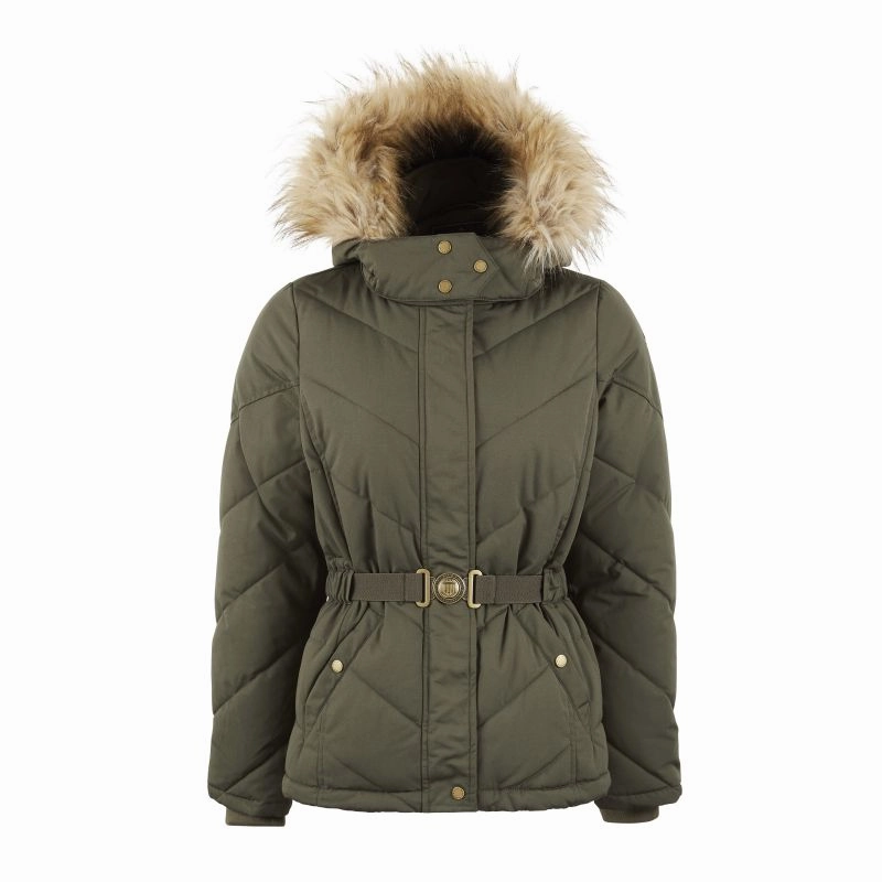 Fairfax & Favor Charlotte Padded Ladies Jacket - Khaki Exclusive Online Discount