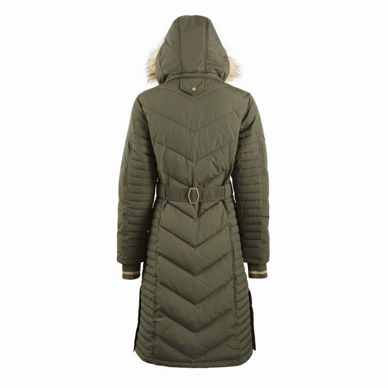 Fairfax & Favor Charlotte Padded Ladies Longline Coat - Khaki Online Exclusive Deal