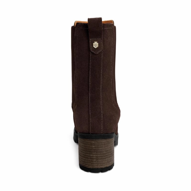 Online Deal Frenzy Fairfax & Favor Heeled Boudica Ladies Suede Boot - Chocolate