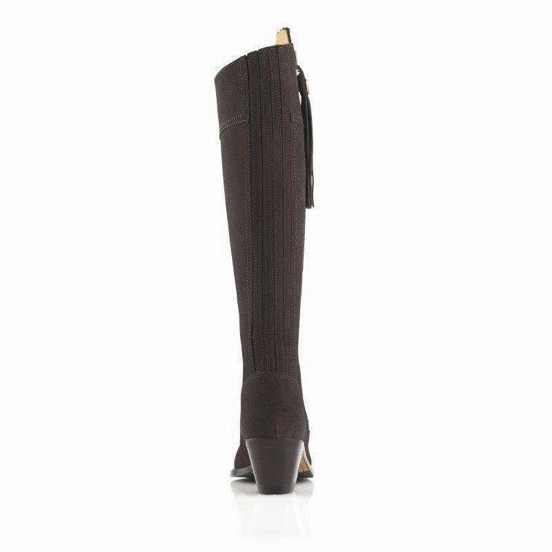 Clearance Alert Now Mega Discount Event Fairfax & Favor Heeled Regina Ladies Suede Boot - Chocolate