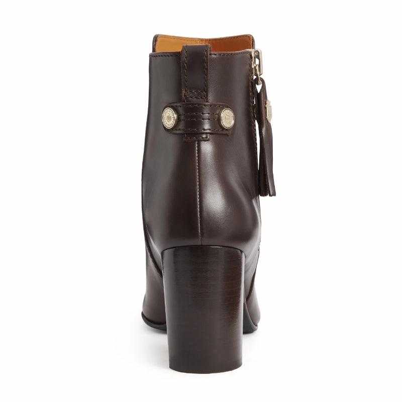 Mega Discount Event Dont Miss Big Savings Fairfax & Favor Oakham Ladies Leather Heeled Ankle Boot - Mahogany