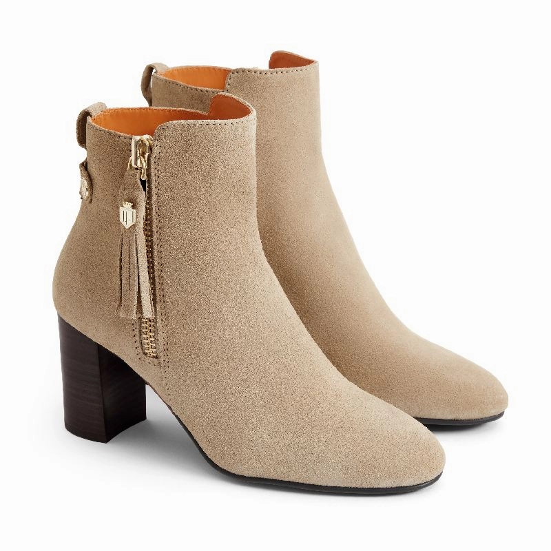Fairfax & Favor Oakham Ladies Suede Heeled Ankle Boot - Caramel Shop the Best Deals Instant Deal Today