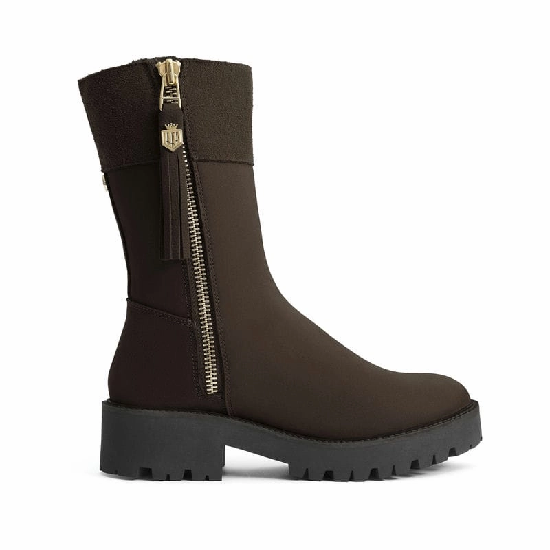 Fairfax & Favor Paris Shearling Lined Ladies Boot - Chocolate Limited Stock Deals Gift Sale Event