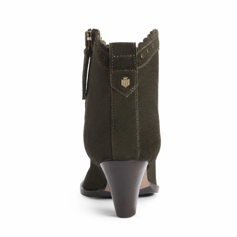 Fairfax & Favor Regina Ladies Suede Ankle Boot - Moss Green Big Hot Sale Flash Sale Now