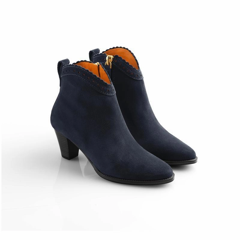 Fairfax & Favor Regina Ladies Suede Ankle Boot - Navy Hot Sale Alert Instant Deal Today