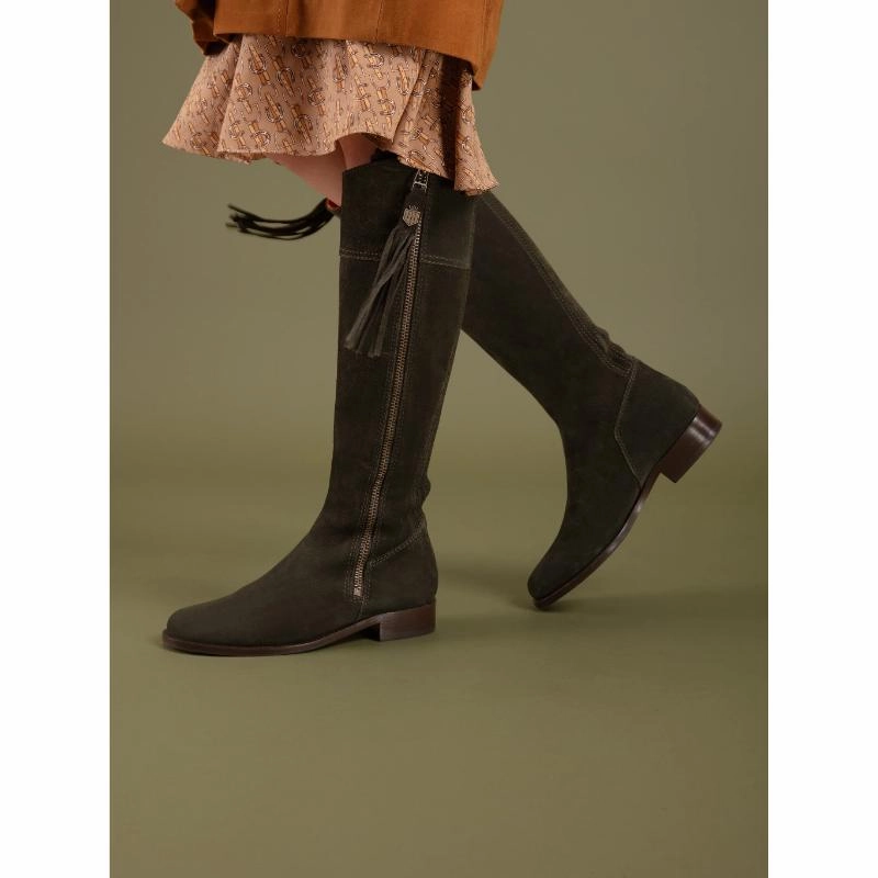 Todays Special Savings EndofWeek Deals Fairfax & Favor Regina Ladies Suede Boot - Moss Green
