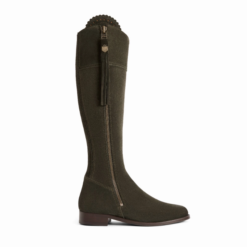 Fairfax & Favor Regina Ladies Suede Boot - Moss Green Dont Miss This Steal