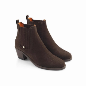 Fairfax & Favor Rockingham Heeled Ladies Suede Ankle Boot - Chocolate Today Only Discount Alert Shop Grab Offer