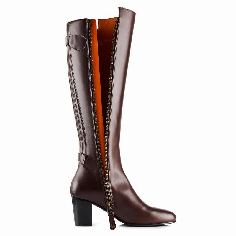 Fairfax & Favor Upton Heeled Ladies Boot - Mahogany Mega Online Discount