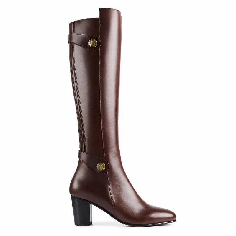 Fairfax & Favor Upton Heeled Ladies Boot - Mahogany Big Clearance Event