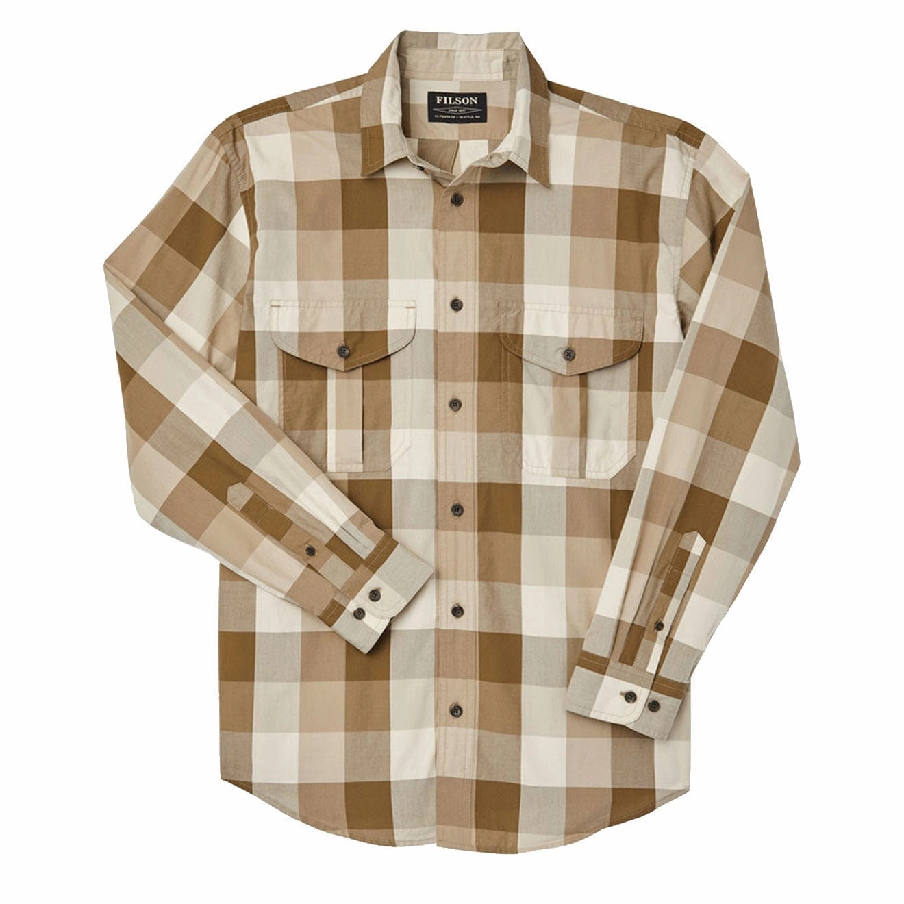 Limited Time Sale Filson Feather Cloth Shirt Tan Olive Khaki