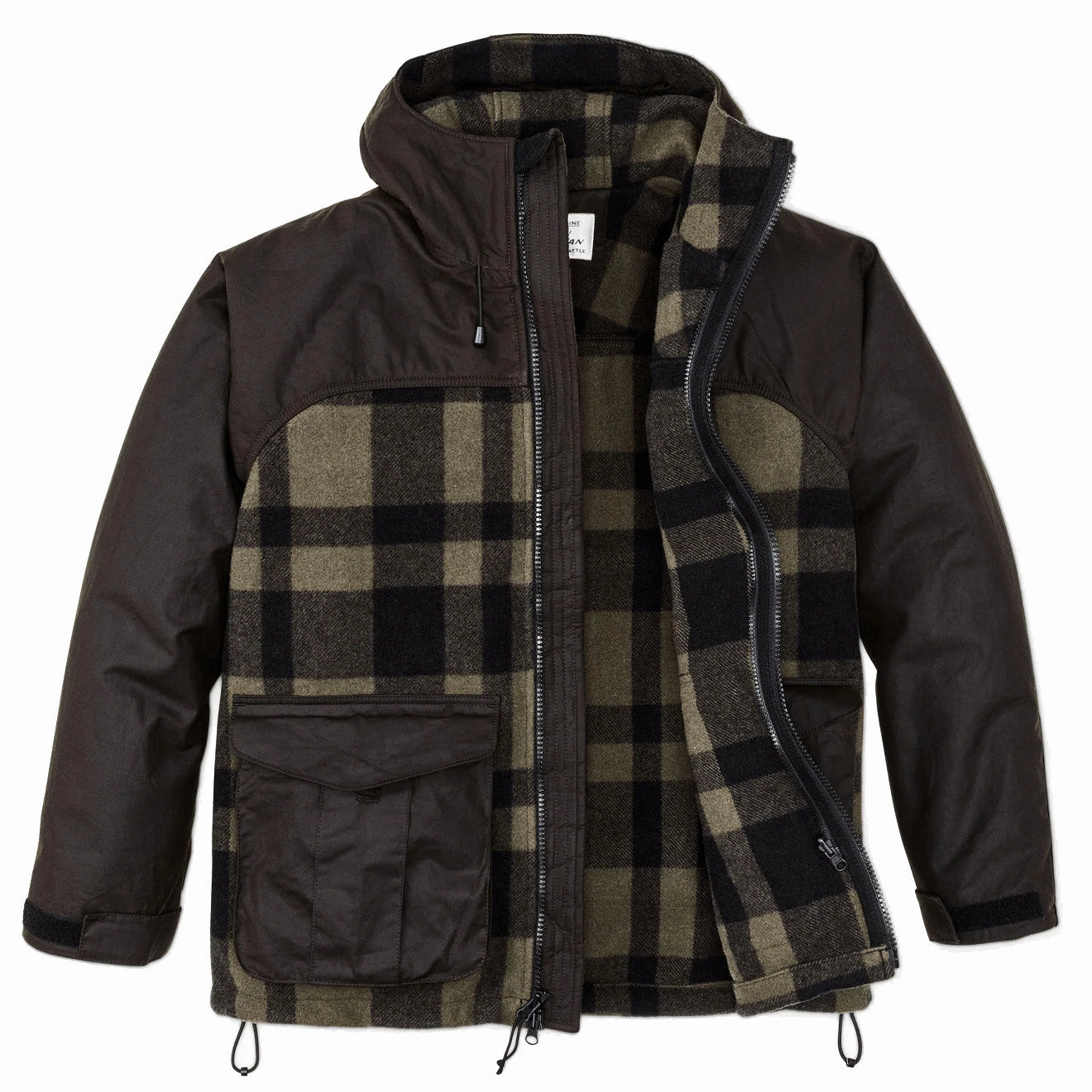 Special Surprise Sale Hot Clearance Now Filson Mackinaw Hunting Jacket Otter Green / Black Plaid