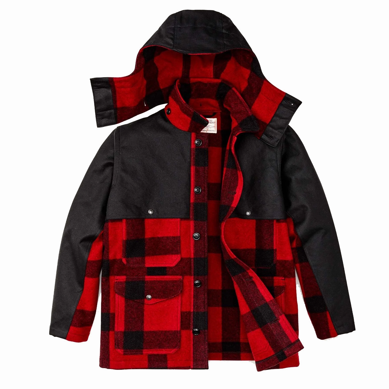 Limited Offer Alert Filson Mackinaw Wool Double Coat Red Black Classic Plaid