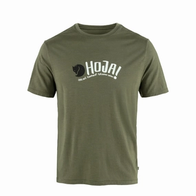 Weekend Flash Offer Grab the Deal Now Fjallraven Hoja Wool T-Shirt Laurel Green