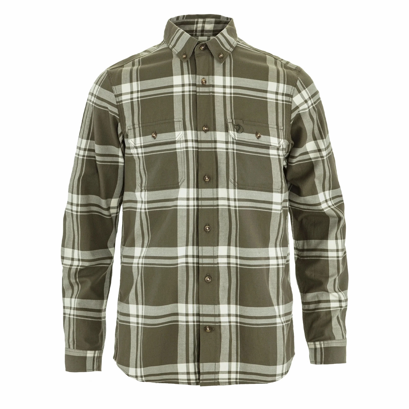 Fjallraven Ovik Lite Flannel Shirt Laurel Green / Chalk White Save More Online