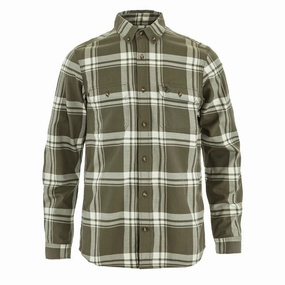 Fjallraven Ovik Lite Flannel Shirt Laurel Green / Chalk White Save More Online