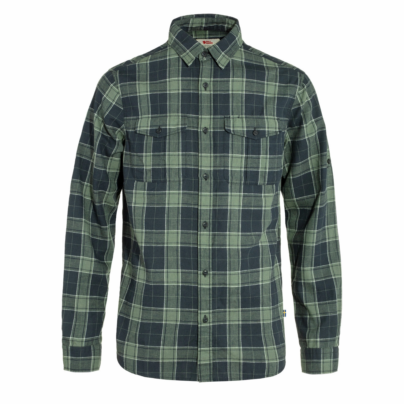 Fjallraven Ovik Travel Shirt Ls Dark Navy / Patina Green Clearance Event Trending Deals Today