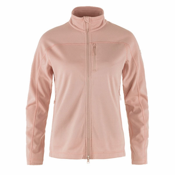 Fjallraven Womens Abisko Lite Fleece Jacket Chalk Rose Weekend Flash Offer