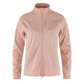 Fjallraven Womens Abisko Lite Fleece Jacket Chalk Rose Weekend Flash Offer