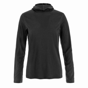 MustHave Steals Best Seller Discount Fjallraven Womens Abisko Wool Sun-Hoodie Black
