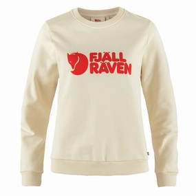 Fjallraven Womens  Logo Sweater Chalk White / Flame Orange Mega Online Discount Trending Savings Now