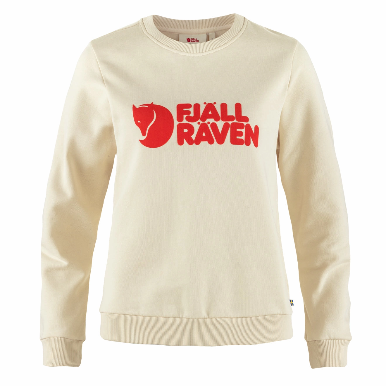 Fjallraven Womens  Logo Sweater Chalk White / Flame Orange Mega Online Discount Trending Savings Now