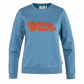 Fjallraven Womens Logo Sweater Dawn Blue / Terracotta Brown Trending Hot Deal Clearance Event Today