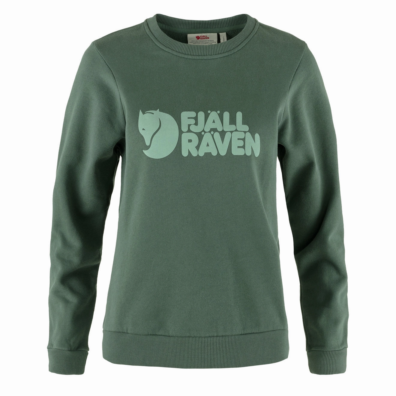 Fjallraven Womens Logo Sweater Deep Patina / Misty Green Clearance Alert Now Shop Now Save