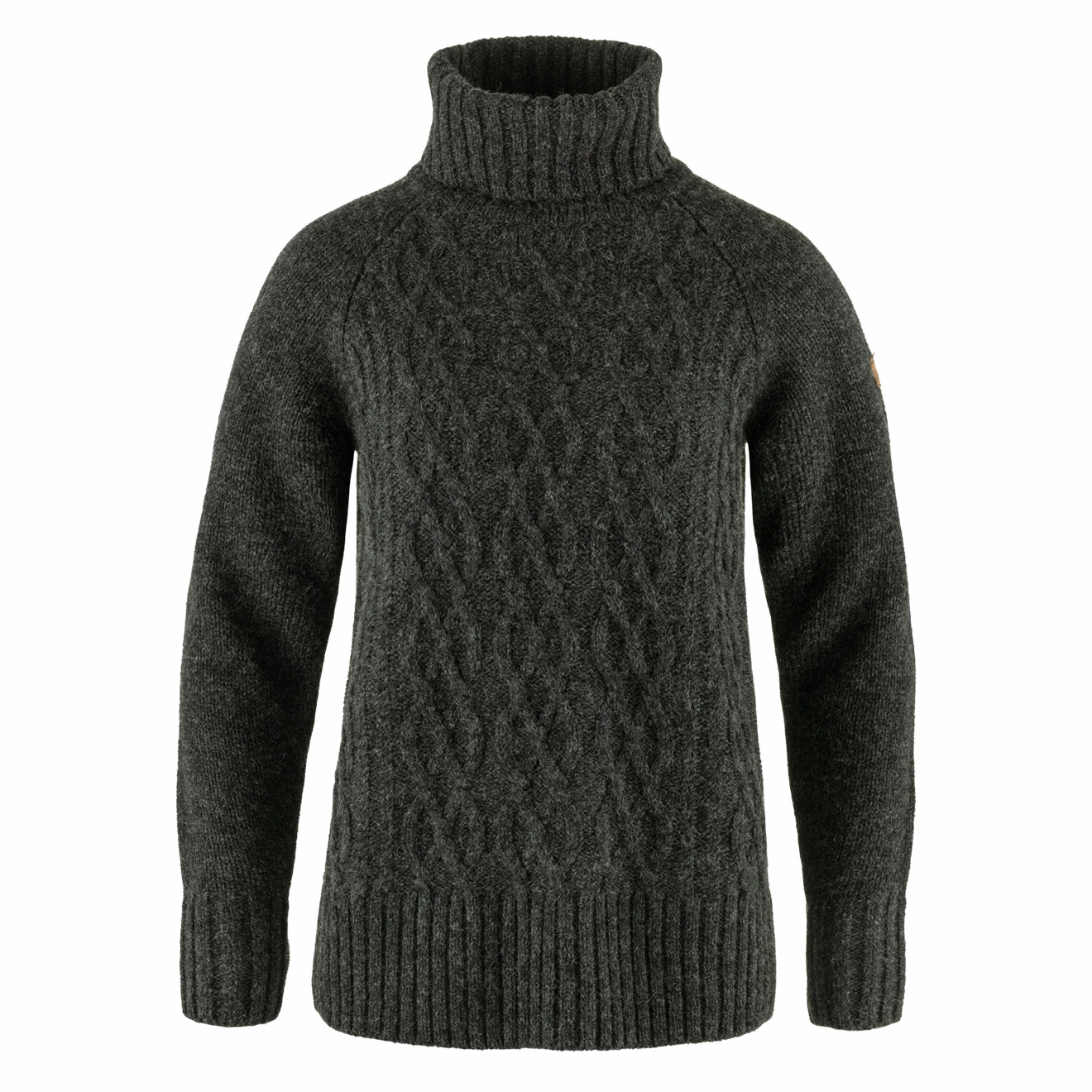 Shop Smart Deals Today Only Steal Fjallraven Womens Ovik Cable Knit Roller Neck Dark Grey