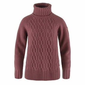 Dont Miss Todays Deal Fjallraven Womens Ovik Cable Knit Roller Neck Mesa Purple