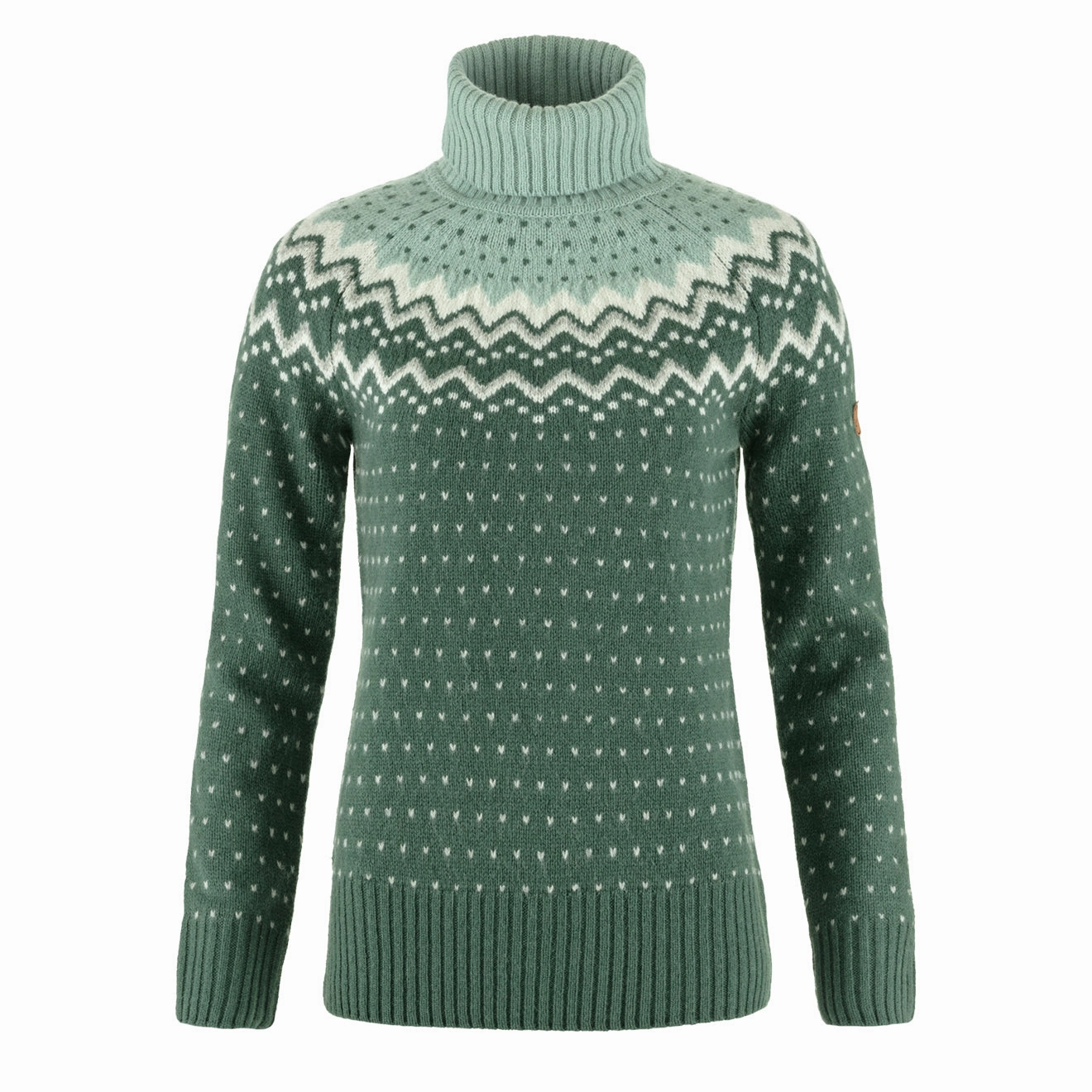 Fjallraven Womens Ovik Knit Roller Neck Deep Patina / Misty Green Limited Edition Offer