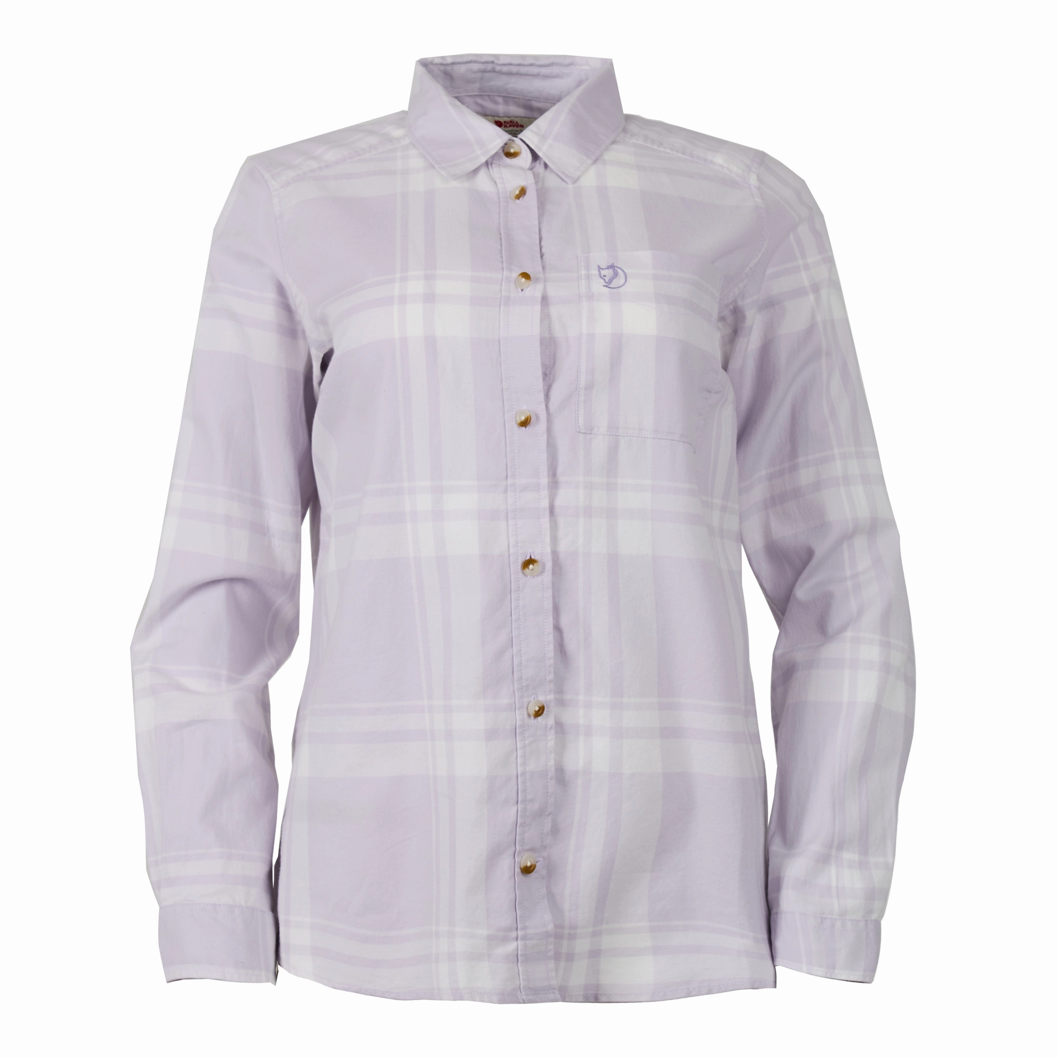 Grab Your Deal Today Big Savings Alert Fjallraven Womens Ovik Lite Flannel Shirt Chalk White / Lavender Mist
