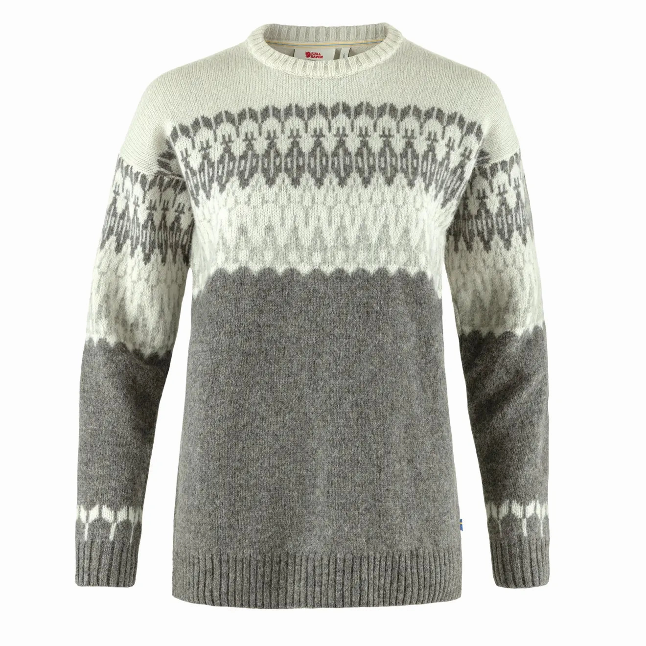 Limited Time Steal Big Hot Sale Fjallraven Womens Ovik Path Knit Grey / Chalk White