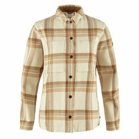 Fjallraven Womens Singi Flannel Overshirt Chalk White / Dune Beige Dont Wait Save Limited Time Sale