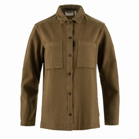 Fjallraven Womens Singi Flannel Overshirt Wood Brown Daily Clearance Deal