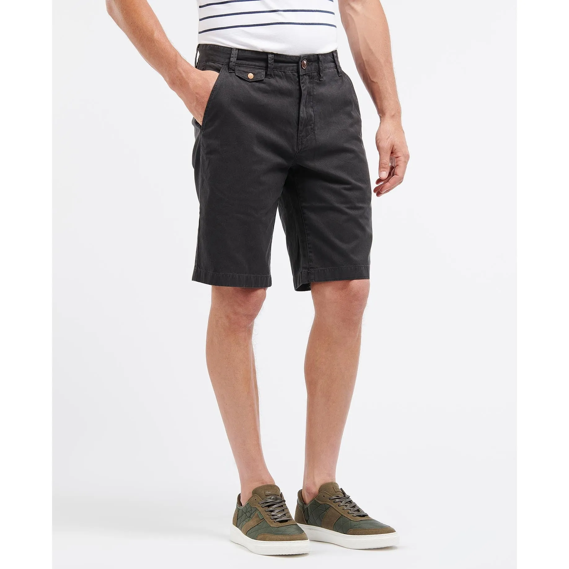 Trending Hot Deal Barbour Neuston Twill Mens Shorts - Navy