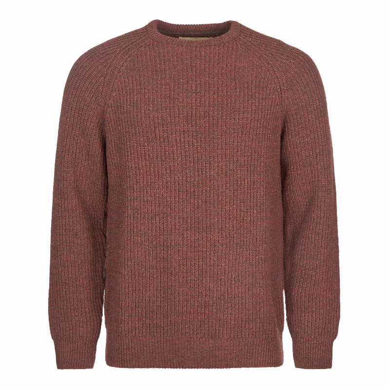 Steal the Deal Now Barbour Horseford Lambswool Crew Neck Mens Jumper - Cinnamon