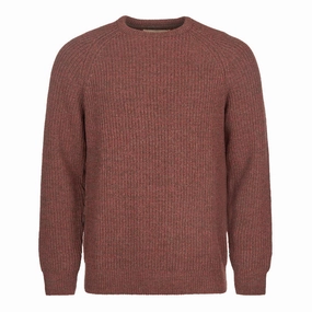 Steal the Deal Now Barbour Horseford Lambswool Crew Neck Mens Jumper - Cinnamon