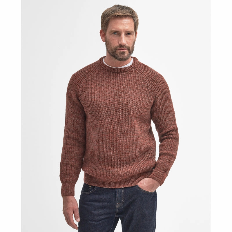 Barbour Horseford Lambswool Crew Neck Mens Jumper - Cinnamon Limited Time Steal Price Drop Frenzy