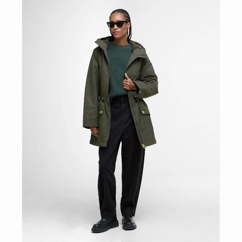 Special Offer Inside Barbour Inola Ladies Showerproof Jacket - Olive/Ancient