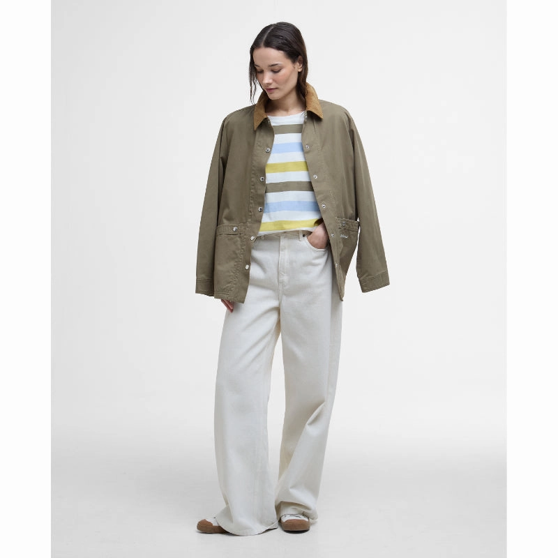 Online Exclusive Steal Barbour Lyndale Ladies Top - Limeade Stripe