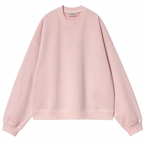 Clearance Event Today Carhartt Wip Womens Benton Sweat Air Pink Garment Dyed