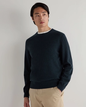 Men'S Oxford Round Neck Cashmere Jumper Indigo Blue Mega Discount Today Special Deal Frenzy