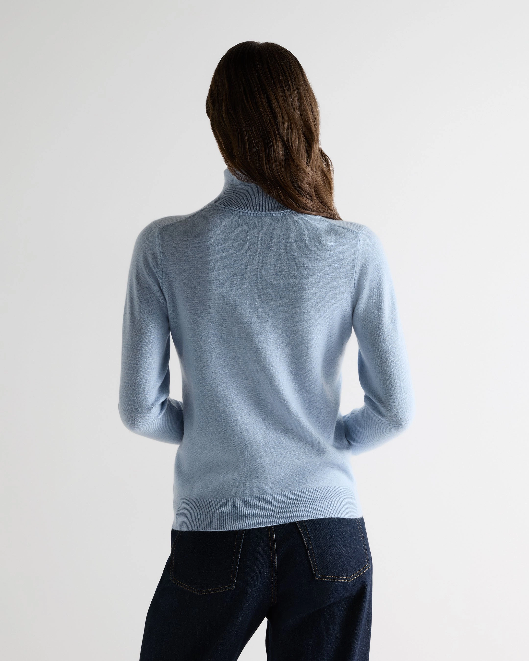 Women'S Luna Roll Neck Cashmere Jumper Sea Mist Blue Special Online Offer Hot Sale Frenzy
