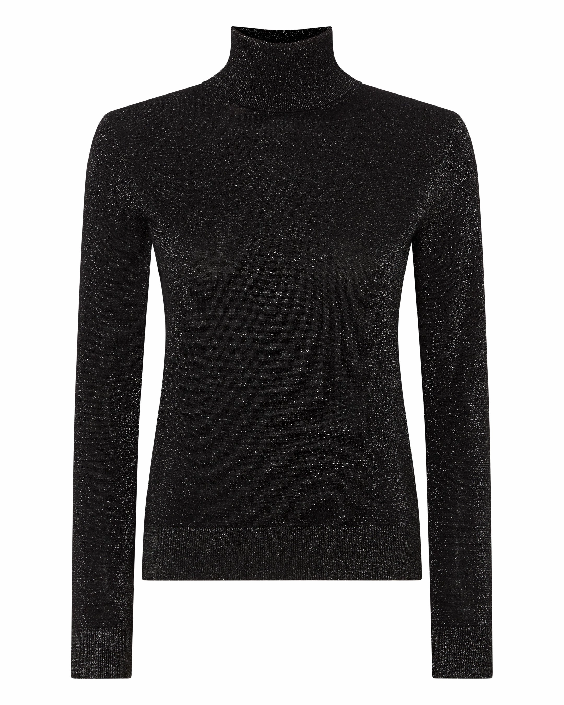 Limited Time Hot Deal MustHave Gift Ideas Women'S Margot Superfine Cashmere Roll Neck Jumper With Lurex Black Sparkle