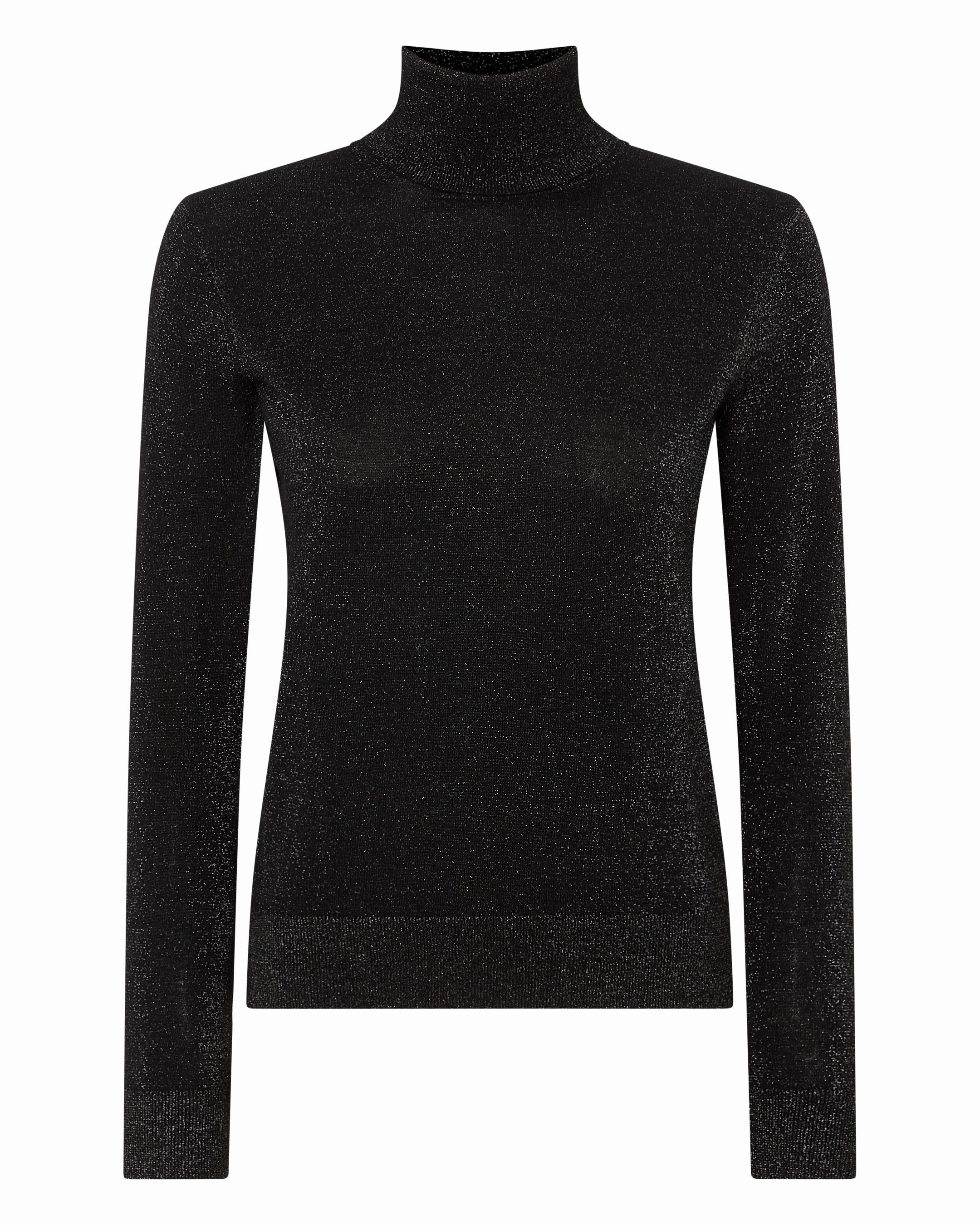Women'S Margot Superfine Cashmere Roll Neck Jumper With Lurex Black Sparkle MustHave Steals GiftWorthy Sale