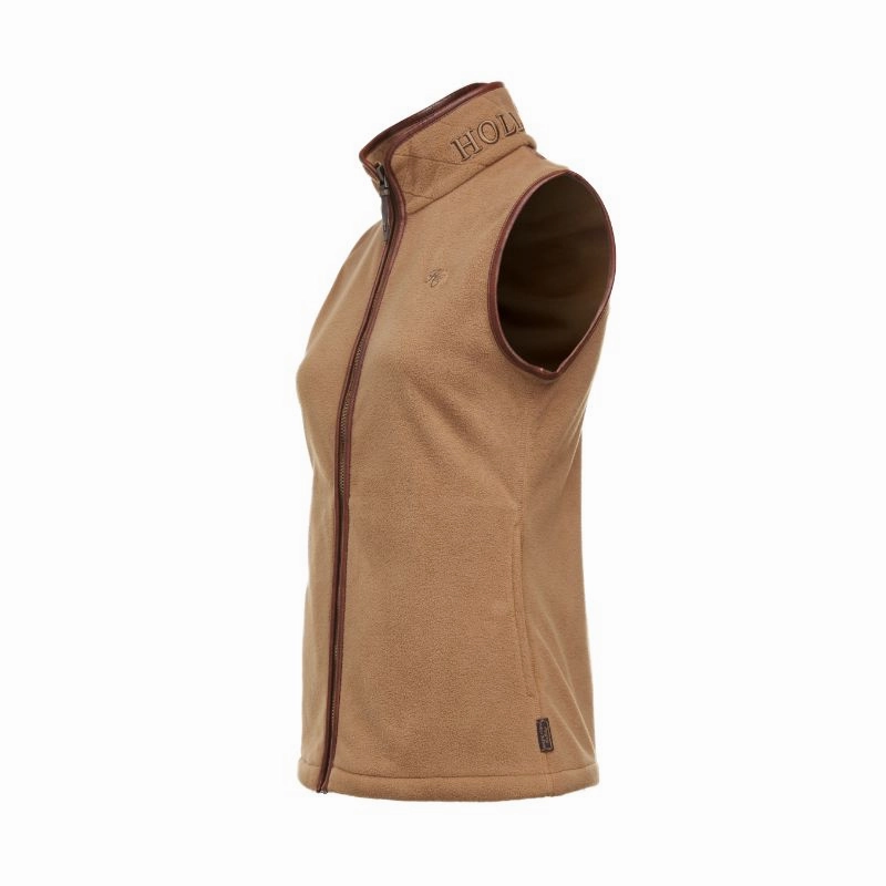 Holland Cooper Country Ladies Fleece Gilet - Coffee Best Price Online Today Only Offer